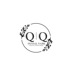 QQ Hand drawn wedding monogram logo