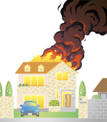 火事　火災　家 © AQ-taro Images