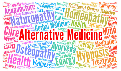 Alternative medicine word cloud illustration