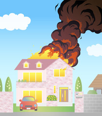 火事　火災　家 © AQ-taro Images