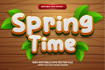 spring time comic cartoon 3D Editable text Effect Style