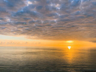 wonderful orange sunset at the sea