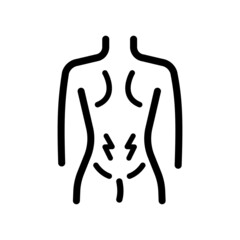 Menstrual cramps line icon