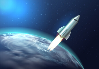 Obraz na płótnie Canvas Rocket Launch Background