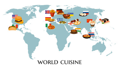 World Map Cuisine Composition