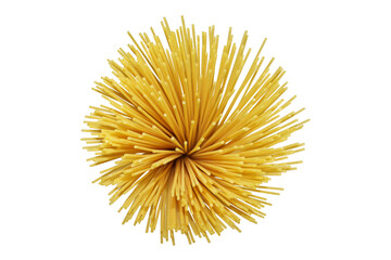 spaghetti pasta yellow , isolated background food