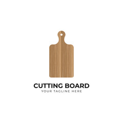Vector illustration of a simple hand drawn cutting board. Rough sketch style kitchen logo