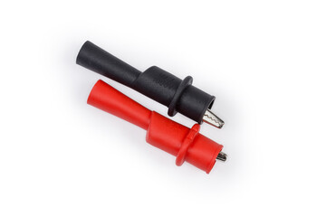 Removable multimeter test probes crocodile clips in protective rubber caps