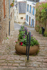 Quimperlé. Escalier reliant la ville haute à la ville basse. Finistère. Bretagne