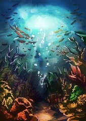 Obraz na płótnie Canvas 海底のサンゴ礁