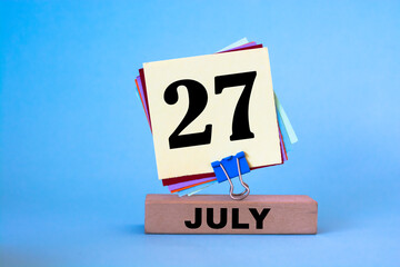 July 27 written on a calendar to remind you an important appointment.