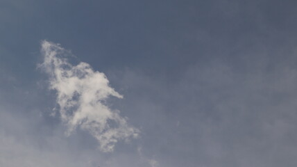 bright cloud scene with blue and white dominating