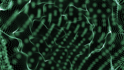 abstract texture of chaotic particles. abstract background of green particles
