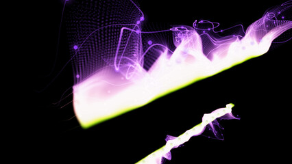 modern abstract design . dark abstract background with purple glowing particles 8k