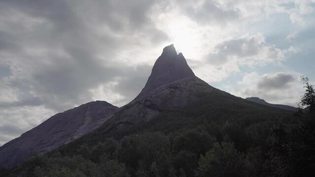 Stetinden or Stádda Mountain in the Municipality of Narvik in Nordland county, Norway - wide shot