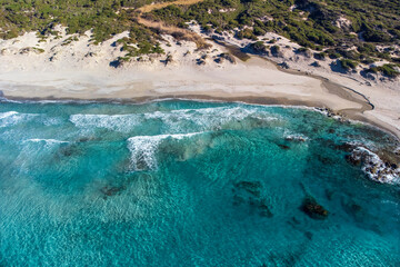 Sardegna: Aglientu, veduta aerea della Spiaggia di Rena Majore