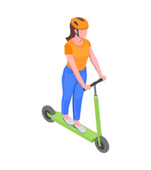 Woman Riding Scooter Icon