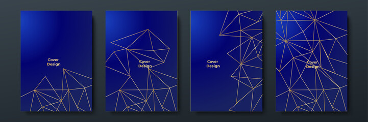 Luxury Abstract golden blue cover design background