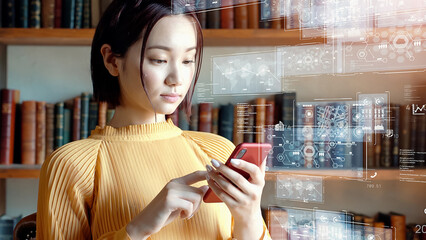 スマホを使う女性