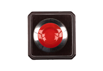red panic button isolated on white background