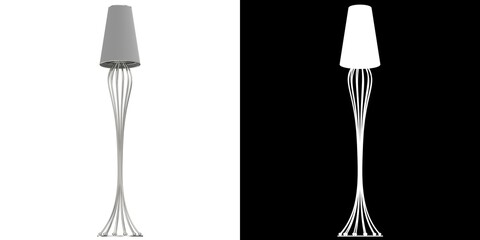 3D rendering illustration of a modern lamp stand