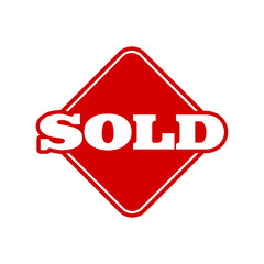 Sold sign icon isolated on white background