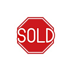 Sold sign icon isolated on white background
