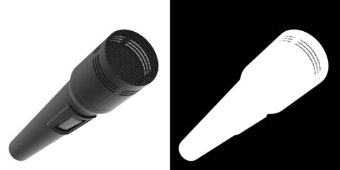 3D rendering illustration of a modern microphone