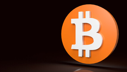 The bitcoin symbol for  crypto currency or business concept 3d rendering