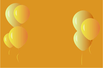 Background illustration of a gold balloons