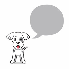 Cartoon character dog with speech bubble for design.