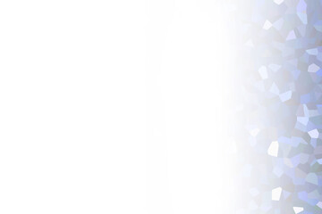 Delicate, soft, blurred mosaic crystal with a grid on the side to the right geometric shape texture background gradient pastel blue azure white color.