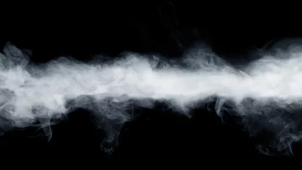 Fototapeten Abstract fog or smoke move isolated on  black background. White cloudiness, mist, smoke or smog background. © Tryfonov