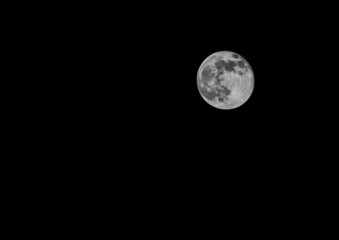 Fototapeta na wymiar The moon on the black sky.