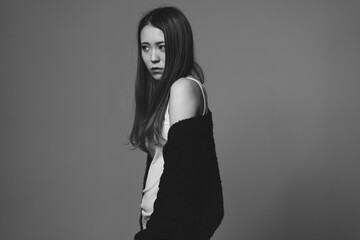 Naklejka premium クールな女性ポートレート