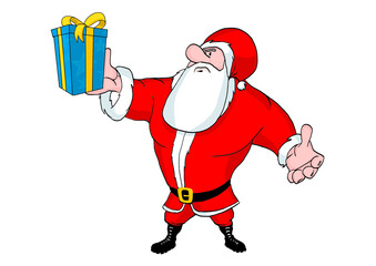 tough macho santa with muscular athletic strong body 