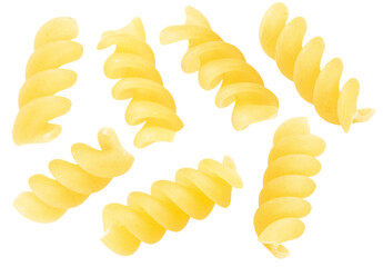 pasta fusilli isolated on white
