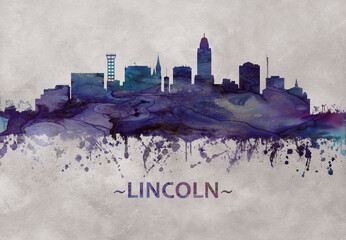 Lincoln city Nebraska skyline