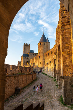 The city of Carcassonne in the Aude in Occitanie, France