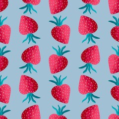 Fruit seamless strawberry pattern for fabrics and textiles and packaging and gifts and cards and linens 