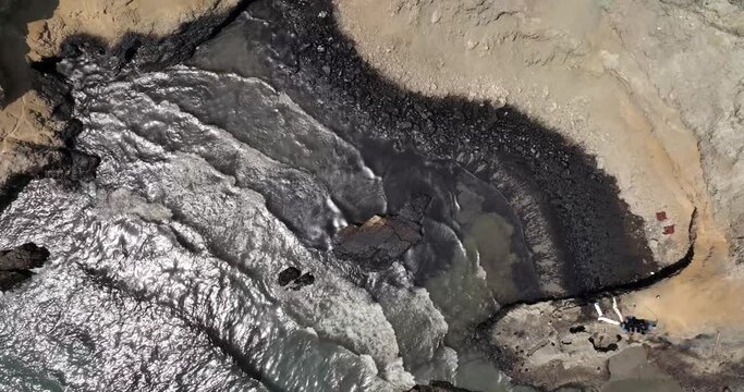 Images of the coast of Ventanilla, Callao after the Oil Spill of january of 2022, in Peru.