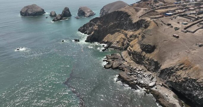 Images of the coast of Ventanilla, Callao after the Oil Spill of january of 2022, in Peru.