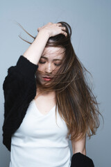 Naklejka premium クールな女性ポートレート