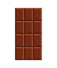 Chocolate bar on white background, vector illustration. Milk chocolate bar. 