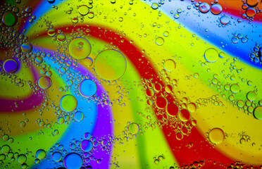 Abstract colorful background. Blurred colored drawing. Bubbles on a cheerful background.