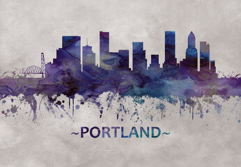 Obraz premium Portland Oregon skyline