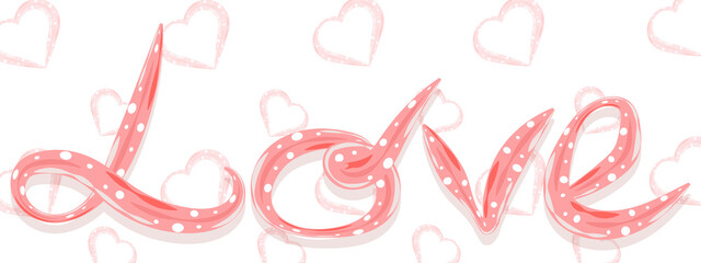 love sign text lettering pink banner wedding heart valentine day cream 