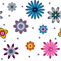 Flower seamless pattern in russian style