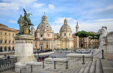  Rome, Italy. Church of Saint Mary of Loreto and Chiesa del Santissimo Nome di Maria al Foro Traiano © mitzo_bs
