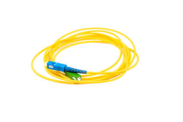 Fiber optic cables isolated on white background